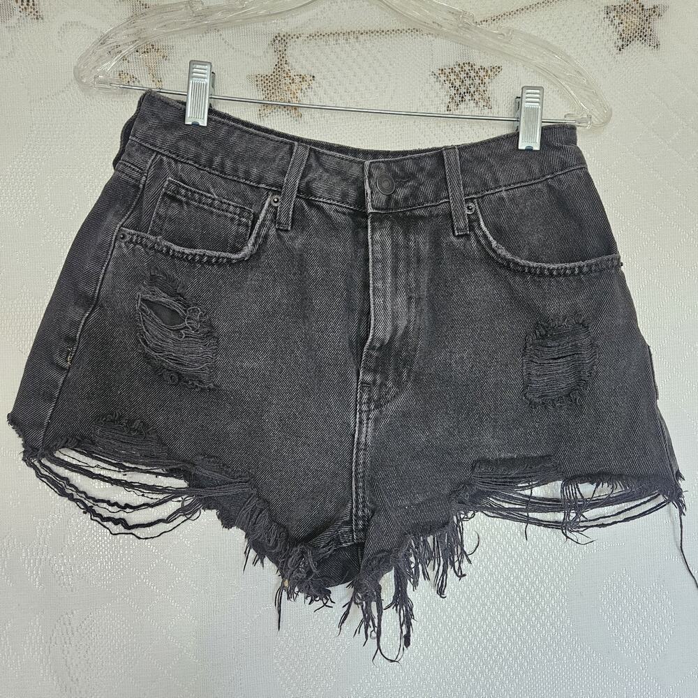 Forever 21 Black Size 27 Distressed Frayed Hem Short Shorts Grunge Destroyed